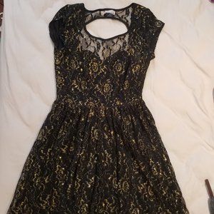 Black "Mini" Dress with Gold Shimmer